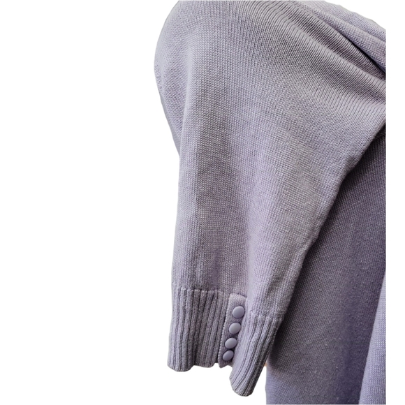 Ann Taylor Lilac Cropped Sweater Silk Cotton Cashmere Wrap W Button De… - Picture 4 of 5